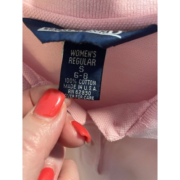 Lands End Pink Collared Short Sleeved Polo Golf Shirt Sz S - Picture 4 of 9